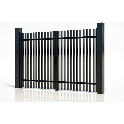 Poarta auto batanta aluminiu 3000x1800 mm, model Light Straight, negru