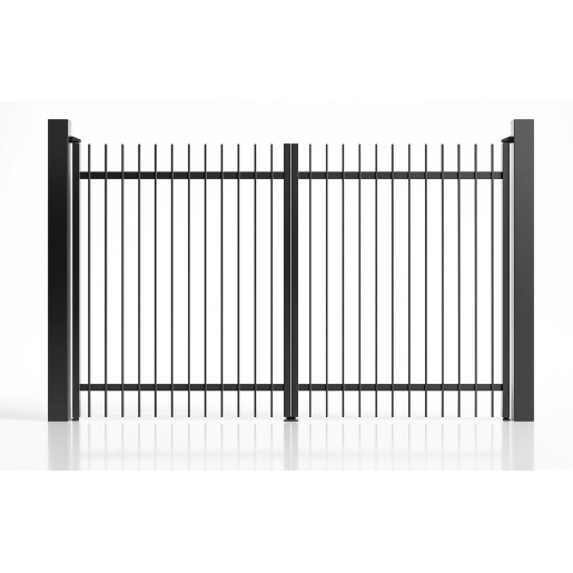 Poarta auto batanta aluminiu 3000x1800 mm, model Light Straight, negru
