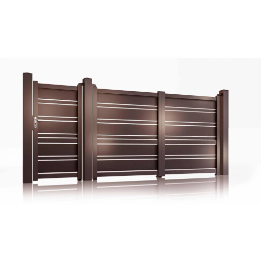 Set porti aluminiu 900x1800 + 3000x1800 mm, model Neptun, maro