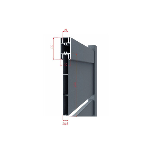 Set porti aluminiu 900x1800 + 3000x1800 mm, model Neptun, maro