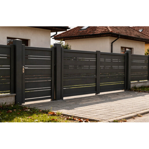 Set porti aluminiu 900x1800 + 3000x1800 mm, model Neptun, maro