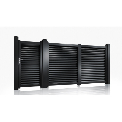 Set porti aluminiu 900x1800 + 3000x1800 mm, model Jaluzea Suprem, negru