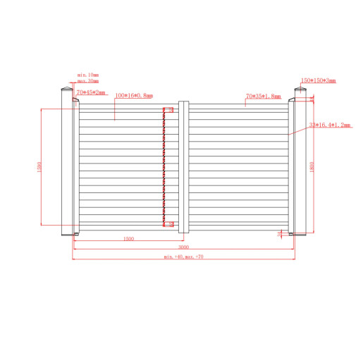 Set porti metalice din aluminiu, prefabricate, gri antracit, model Jaluzea Deluxe