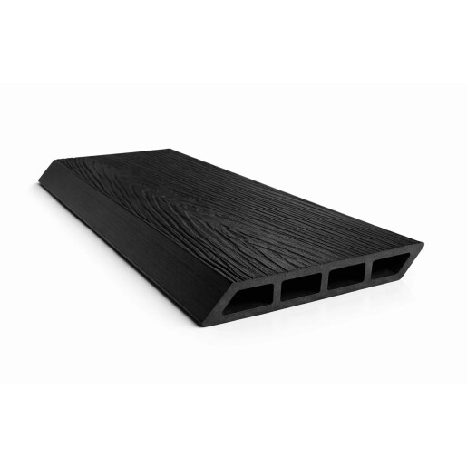 Placa gard WPC forma romb, 3D, culoare Negru, Dimensiune 120x4000mm, Grosime 20.5mm