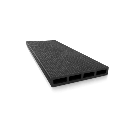 Placa gard WPC 3D Negru, Dimensiune 120x4000mm, Grosime 21mm