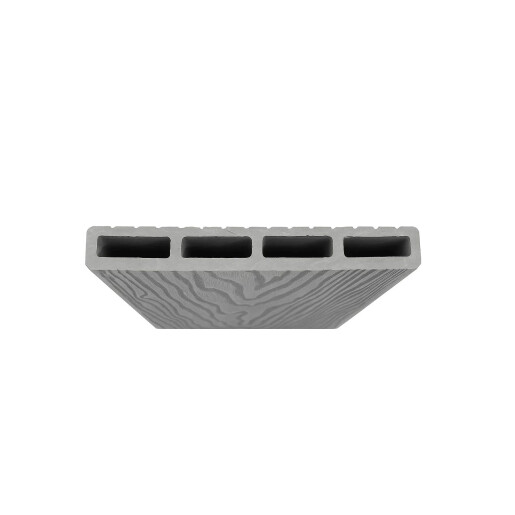 Placa de gard 3D, din compozit de lemn si plastic WPC, culoare gri deschis, 150 x 20 mm, lungime 2m sau 4 m