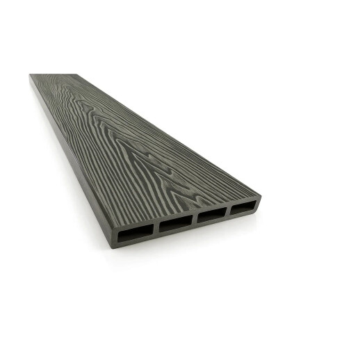 Placa de gard 3D, din compozit de lemn si plastic WPC, culoare gri inchis, 150 x 20 mm, lungime 2m sau 4 m