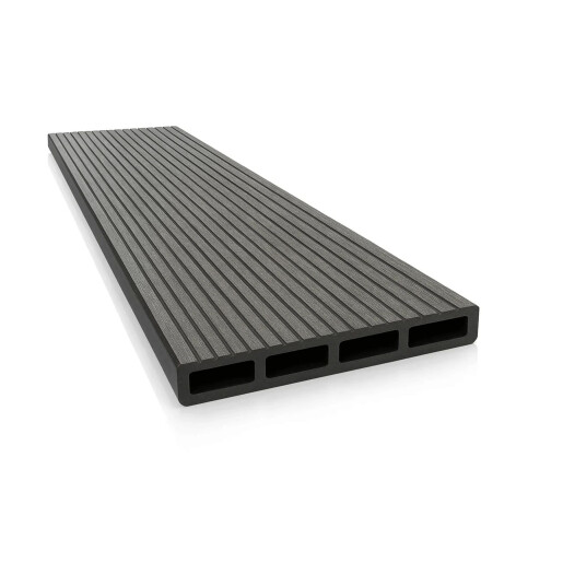 Placa de gard 3D, din compozit de lemn si plastic WPC, culoare gri inchis, 150 x 20 mm, lungime 2m sau 4 m