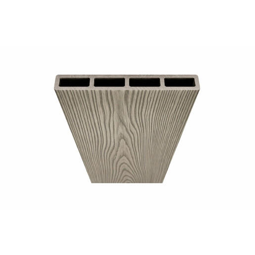 Placa Gard 3D Ambele Fete Textura Lemn WPC Gri Deschis, Dimensiune 150x20mm, Lungime 2m sau 4m
