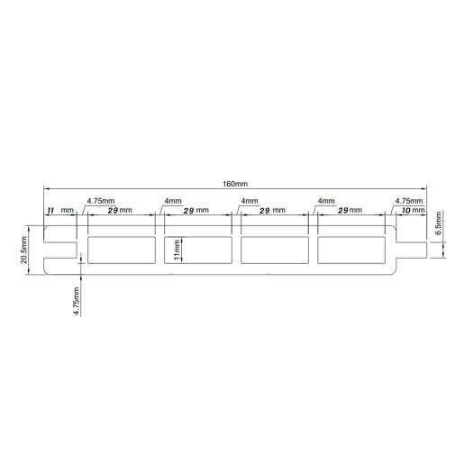 Placa gard WPC cu imbinare, maro, 20x150x4000mm
