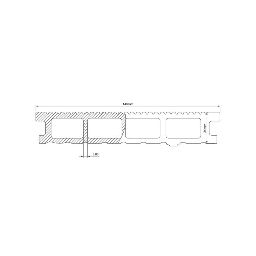 Placa Decking WPC Lemn Compozit WPC 146x24mm, L 3800mm, Gama ECO 3800 mm