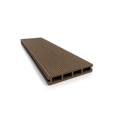 Placa deck terasa WPC 3D, tip pardoseala/dusumea WPC, 145x25 mm, maro linii periat 3800 mm