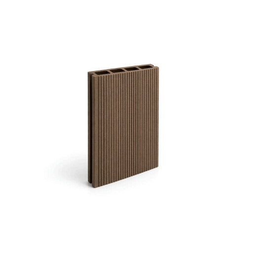 Placa deck terasa WPC 3D, tip pardoseala/dusumea WPC, 145x25 mm, maro linii periat 3800 mm