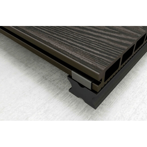 Placa deck terasa WPC 3D, tip pardoseala/dusumea WPC, 145x25 mm, maro linii periat 3800 mm