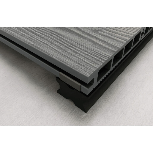 Placa deck terasa WPC 3D, tip pardoseala/dusumea WPC, 145x25 mm, gri deschis lemn 3800 mm