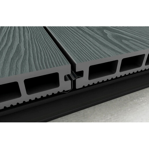 Placa deck terasa WPC 3D, tip pardoseala/dusumea WPC, 145x25 mm, gri deschis lemn 3800 mm