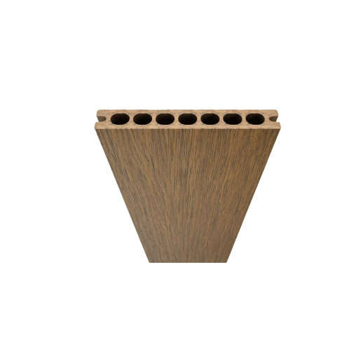 Placa WPC decking antichizat /dungi stejar inchis, gol rotund Dimensiune: 146x22.8mm, Lungime: 3800mm
