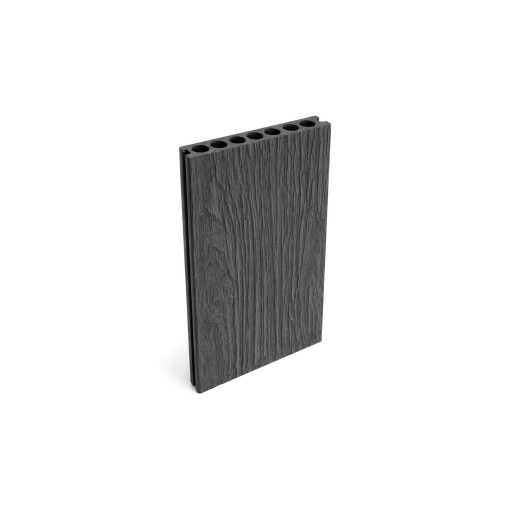 Placa WPC decking antichizat /dungi WPC gri deschis, gol rotund Dimensiune: 146x22.8mm, Lungime: 3800mm