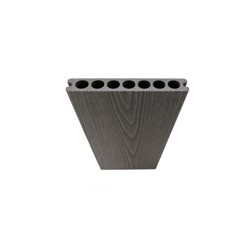 Placa Deck 3D Gri din WPC 150x23mm, L 3800mm, Structura cu Gol Rotund pentru Rezistenta Sporita