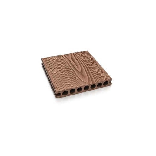 Placa Deck 3D Maro din WPC 145x24mm, L 3800mm, Structura cu Gol Rotund pentru Rezistenta Sporita.