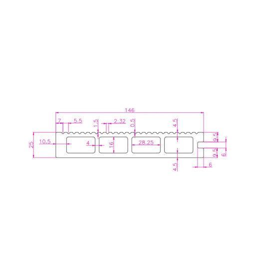 Placa Final Deck WPC Maro , Dimensiune 146x25mm L 4000mm