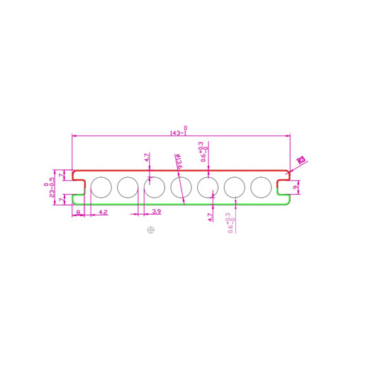 Placă Deck 3D cu 2 fete, din WPC 148x23mm, L 3800mm, Structura cu Gol Rotund pentru Rezistenta Sporita, o fata maro, o fata gri deschis