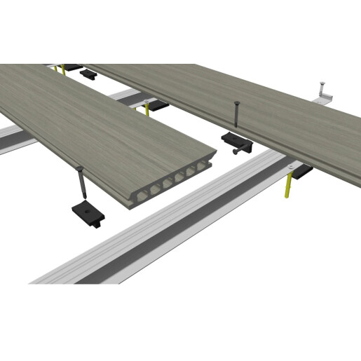 Placa deck terasa WPC PREMIUM, tip pardoseala/dusumea WPC, placa co extrudata, 145x22mm, maro lemn, model No Gap 3800 mm