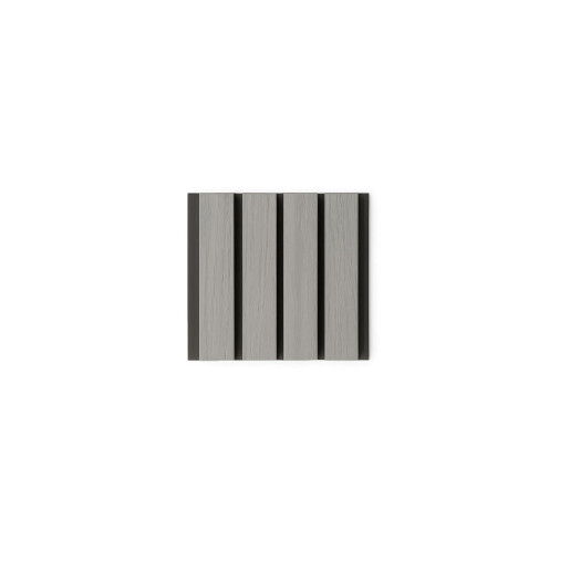 Riflaj WPC coextrudat canelat gri deschis pe fond negru, Dimensiune: 219x26mm, Lungime 3600mm