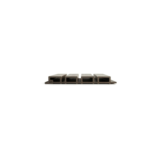 Riflaj WPC coextrudat canelat gri deschis pe fond negru, Dimensiune: 219x26mm, Lungime 3600mm