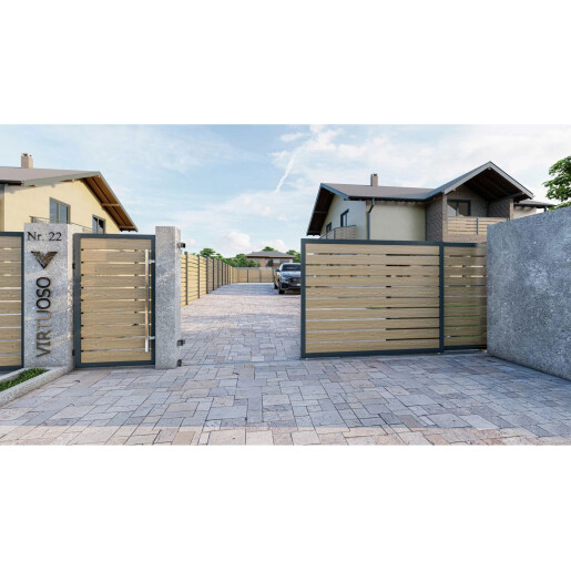 Gard WPC Cu Placaj Ares Aluminiu