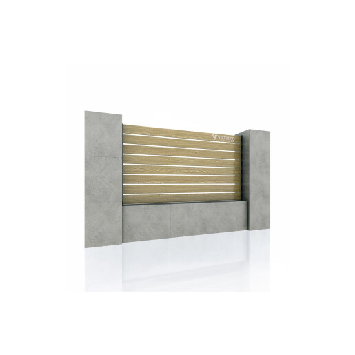 Gard WPC Cu Placaj Ares Aluminiu, Light Wood