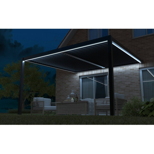 Pergola X Bioclimatica, Pavilion cu prindere pe casa, Premium, Aluminiu