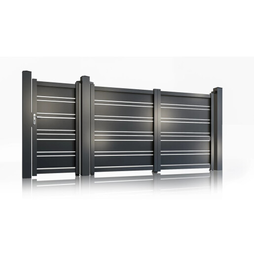 Set porti aluminiu 900x1800 + 3000x1800 mm, model Neptun, gri antracit