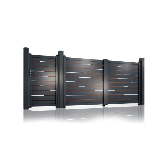 Set porti aluminiu 900x1800 + 3000x1800 mm, model Ragnar, gri antracit