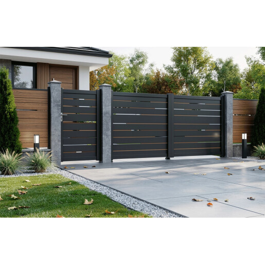 Set porti aluminiu 900x1800 + 3000x1800 mm, model Ragnar, gri antracit