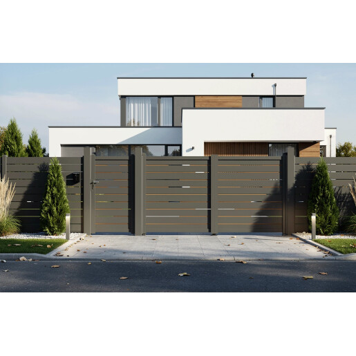 Set porti aluminiu 900x1800 + 3000x1800 mm, model Ragnar, gri antracit