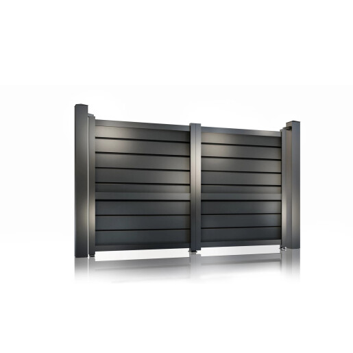Poarta auto batanta aluminiu 3000x1800 mm, model Baldur, gri antracit