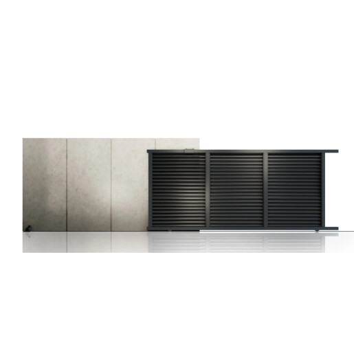 Poarta culisanta aluminiu 3000x1800 mm, model Jaluzea Suprem, gri antracit