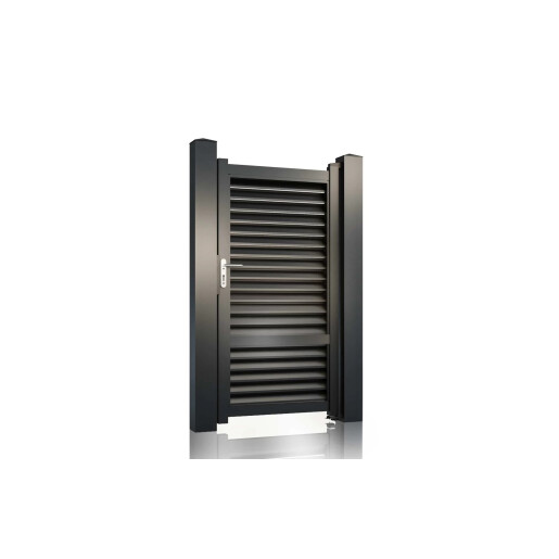 Poarta pietonala aluminiu 900x1800 mm, model Jaluzea ranforsata, gri antracit