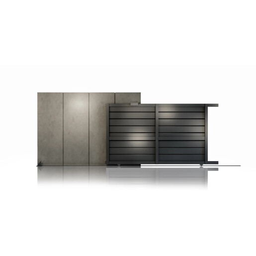 Poarta culisanta aluminiu 3000x2000 mm, model Baldur, gri antracit