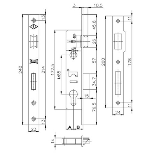 K153-20 Broasca Kale 153-20 pentru profil rectangular 40x30 mm