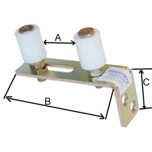 CH230 Ghidaj superior in forma de L cu 2 role Ø 31 mm