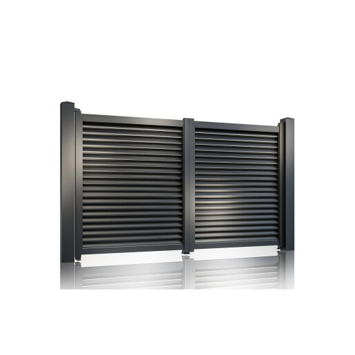 Poarta auto batanta aluminiu 3000x1800 mm, model Jaluzea Suprem, gri antracit