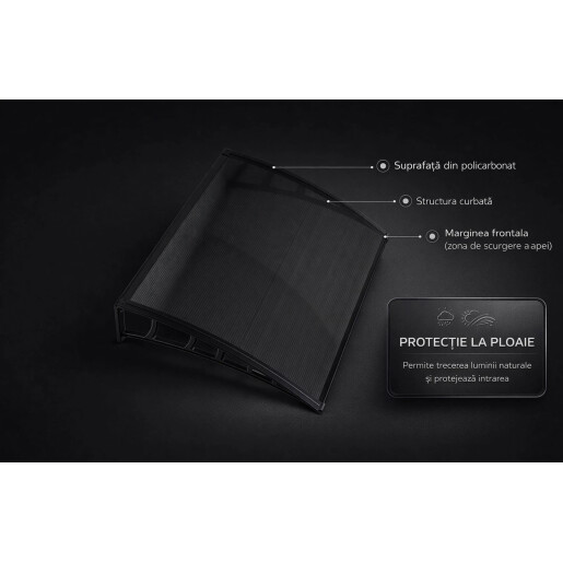 Copertina metalica cu plastic rigid - Culoare policarbonat / transparent - 1050mm