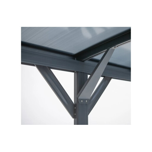 Copertina auto Omega, carport aluminiu cu policarbonat, 3000x5050 mm, gri antracit