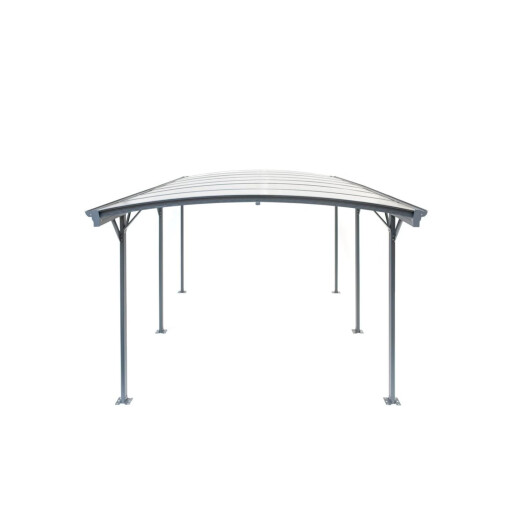 Copertina auto Omega, carport aluminiu cu policarbonat, 3000x5050 mm, gri antracit