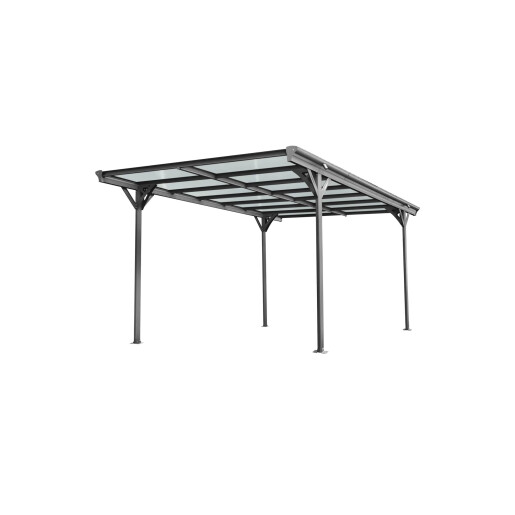 Copertina auto Alfa, carport aluminiu cu policarbonat, 3050x5030 mm, gri antracit