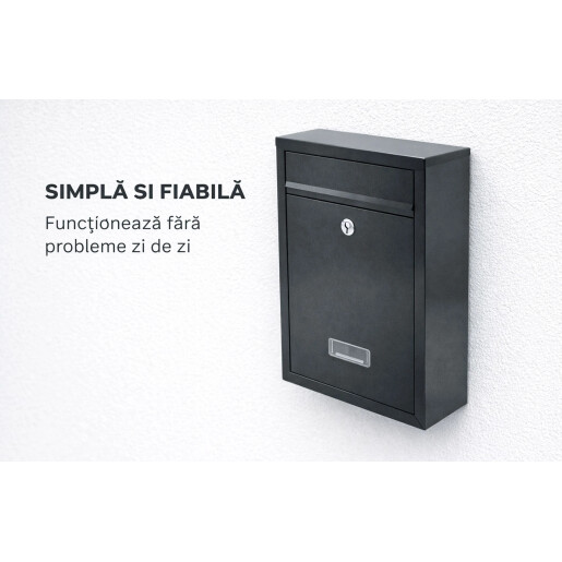 Cutie postala otel zincat, 320x220x100, Negru