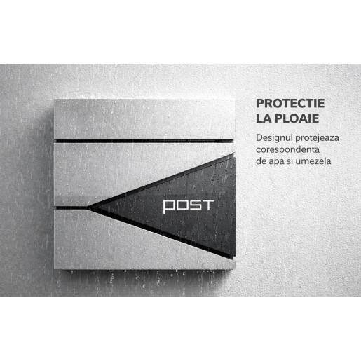 Cutie postala otel zincat, Design Modern, Gri antracit, Argintiu si Negru
