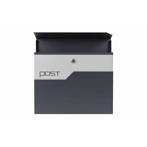Cutie postala otel zincat, Design Modern, Gri antracit si Argintiu